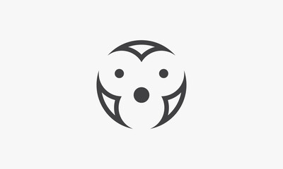 abstract line icon monkey face  isolated on white background.