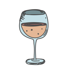 glass beverage, wine glass hand drawn sketch