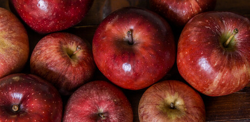 Fototapeta na wymiar Apples on wooden table