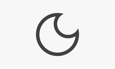 line circle icon eye isolated on white background.