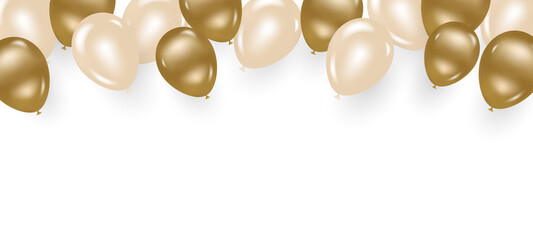 金色の風船　ベクター素材