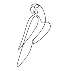 Continuous single line drawing of  a parrot. Simple hand drawn style design for animal company logo or bird lover campaign. © riz