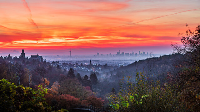 Skyline Frankfurt von Kronberg Malerblick