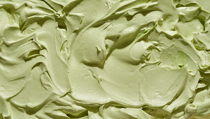Full frame background texture of green pistachio nut ice-cream