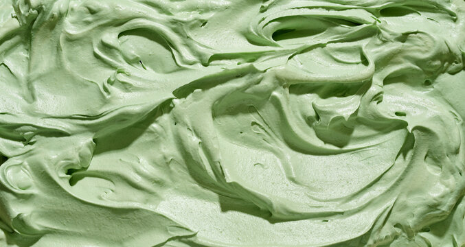 Speciality Japanese Green Tea Or Matcha Ice Cream Texture