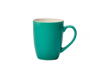 Forfor cup of blue color on a white isolated background. Kitchenware.
