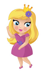 cartoon scene with happy elf princess illustration