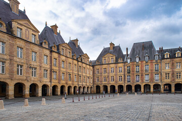 Typical architecture of the city of Charleville Mézière in France in the city centre on the Place Ducale