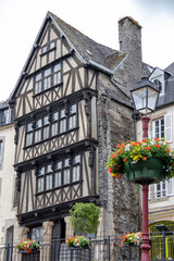 Fototapeta na wymiar Morlaix. Maison à colombages dans le centre historique de la ville. Finistère. Bretagne 