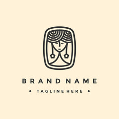 Beauty Woman Logo design with badge