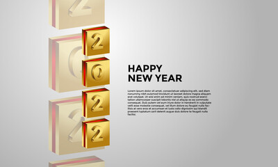 premium luxury 2022 happy new year background design