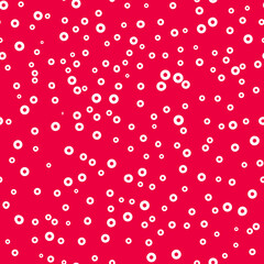 Abstract hand drown polka dots background. Pink dotted seamless pattern with white circles. Template design for invitation, poster, card, flyer, textile, fabric