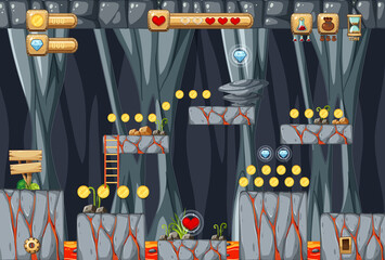 Lava Cave Platformer Game template