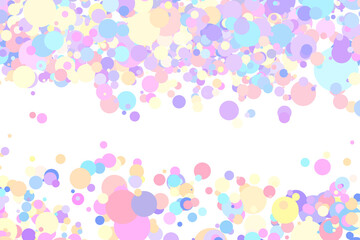 Obraz premium Light multicolor background, colorful vector texture with circles. Splash effect banner. Glitter dotted abstract illustration with blurred drops of rain. Pattern for web page, banner. Copy space