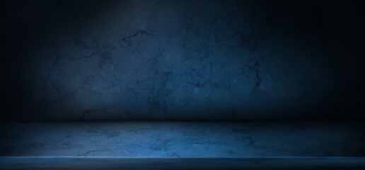 dark blue wall empty shelf room grunge studio backdrop background