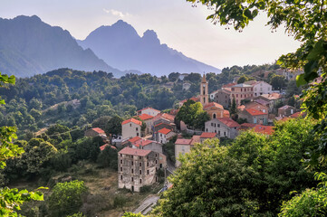 Fototapeta na wymiar The village of Evisa on Corsica, France