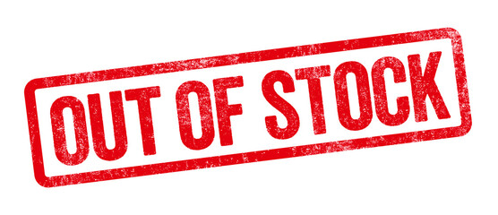 Red stamp on a white background - Out of stock