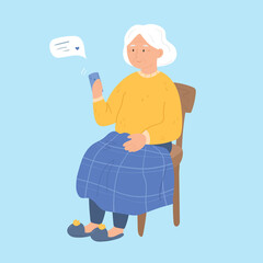 Grandmother and phone