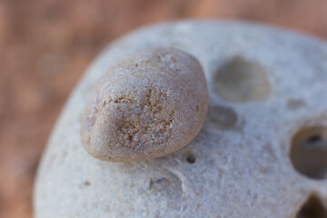 Fototapeta na wymiar Close-up of stones eroded by seawater