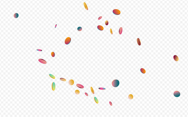 Multicolored Confetti Happy Transparent