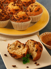 Muffins with chocolate.