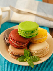 Varied macarons.