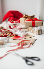 Christmas gifts wrapping mess - mental health issues during holidays season