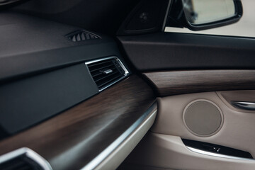Modern car interior wooden panel
