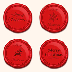 Christmas wax seals. Vector illustration