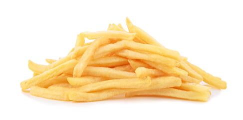 French fries isolated on white background.