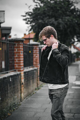 male punk with denim jacket