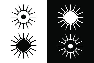 Sun vector concept black and white. Very suitable various business purposes also for symbol, pattern design, background, icon and many more.