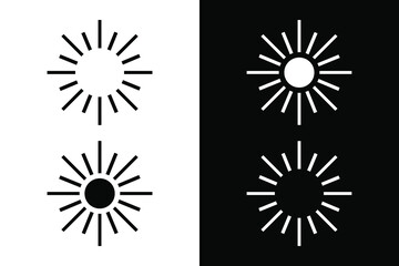 Sun vector concept black and white. Very suitable various business purposes also for symbol, pattern design, background, icon and many more.