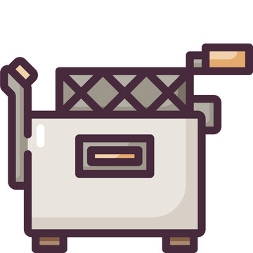 Deep Fryer Line Icon