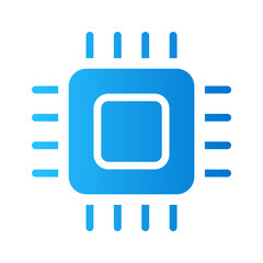CPU blue icon with gradient