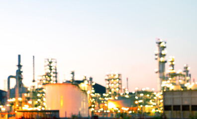 Oil and gas refinery plant or petrochemical industry in blurry photos