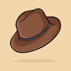 brown hat. cowboy hat illustration