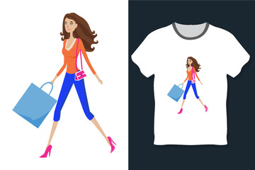 Shopping t shirt design template