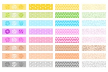 和柄のマスキングテープ　装飾イラスト素材