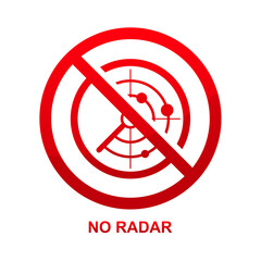 No radar sign isolated on white background vector illustration.
