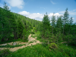 gravel hiking trails in Tatra mountains in Slovakia