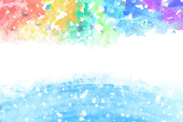 水 波 青 虹 水彩 ベクター 背景