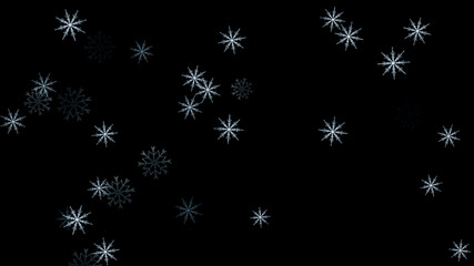 Fototapeta na wymiar black background with snowflakes copy space 