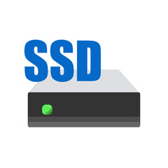 SSD icon. Solid state drive sign. Disk partition icon. Local disk. Desktop icons. My computer folder. PC shortcut signs. System software and devices. New eleven inspired vector illustrations.
