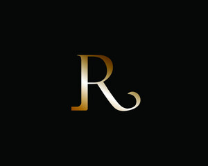 Artistic gold letter r logo