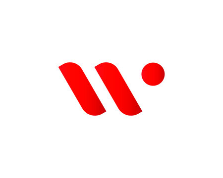 W red logo letter with dot