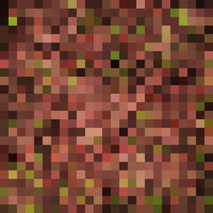 dark pattern, pixels, colored fragments, tiles, squares, geometric, stained glass, glass, mosaic, brown, green, red, floral, spring, summer, turkish style, texture, background for design, digital, 