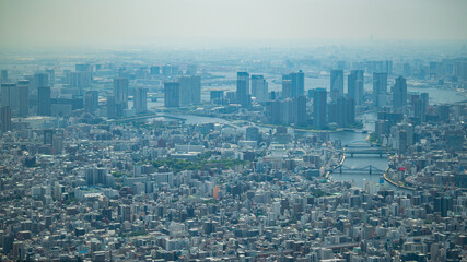 Aerial view of Tokyo Japan