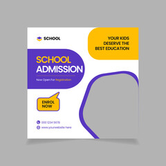 School Admission social media post web banner design
