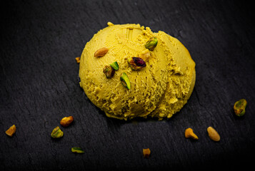 Still life artisan ice cream background